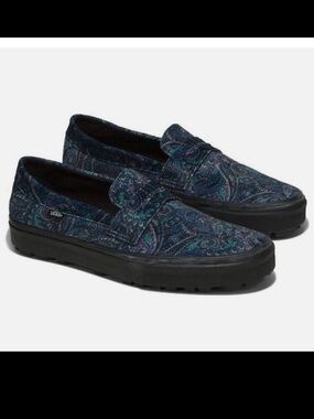 Vans Velvet Paisley Unisex Navy Multi Sneakers Sz W 6.5 M 5 NEW